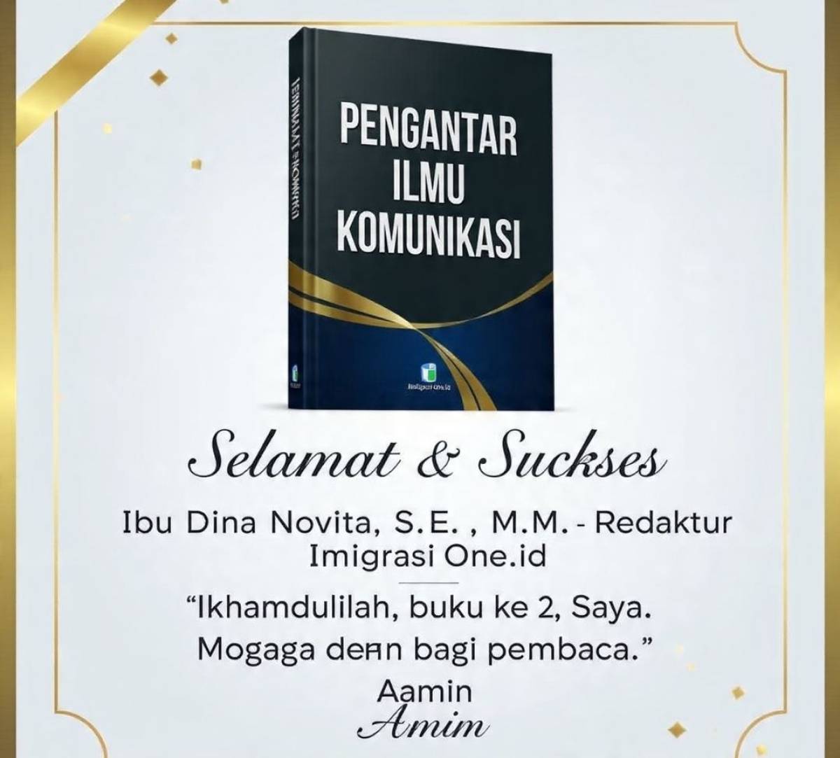 Buku Baru Redaktur ImigrasiOne.id Resmi Terbit